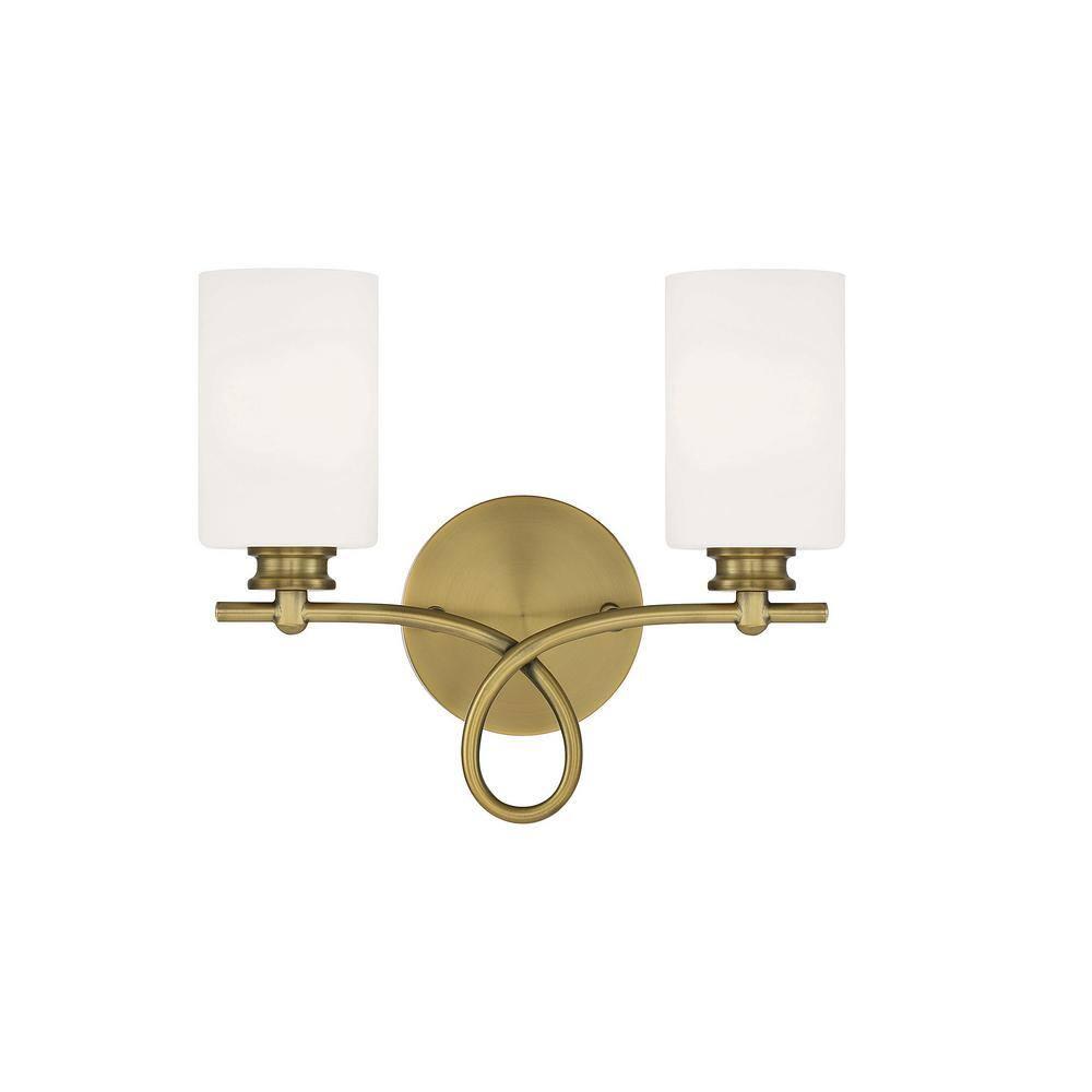 Savoy House Woodbury 2 - Light Vanity in Warm Brass