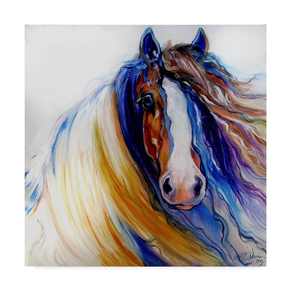 Trademark Fine Art -Marcia Baldwin 'Gypsy Vanner Rouge' Canvas Art - 14''x14''