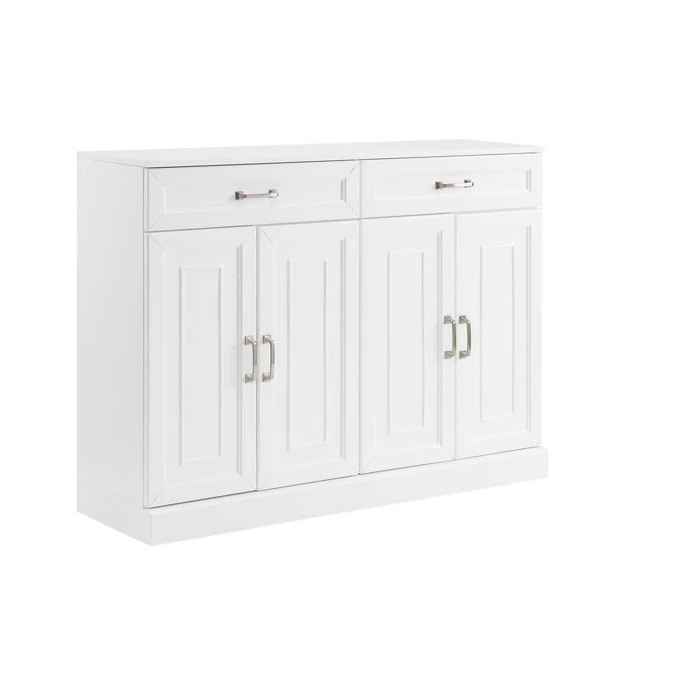 Stanton Sideboard White - Crosley: Adjustable Shelves, 2 Drawers, Traditional Farmhouse Design