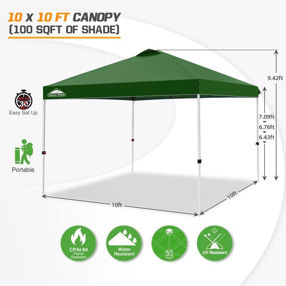 Pop Up Canopies 10 Ft. W x 10 FT. D Metal Party Tent Canopy