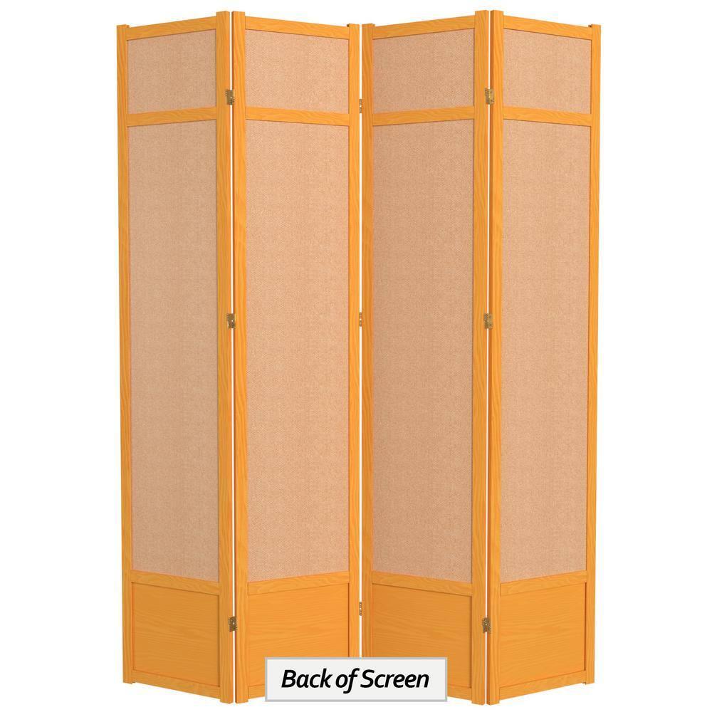 Oriental Furniture 7 Ft Tall Jute Shoji Screen, honey, 4 panel