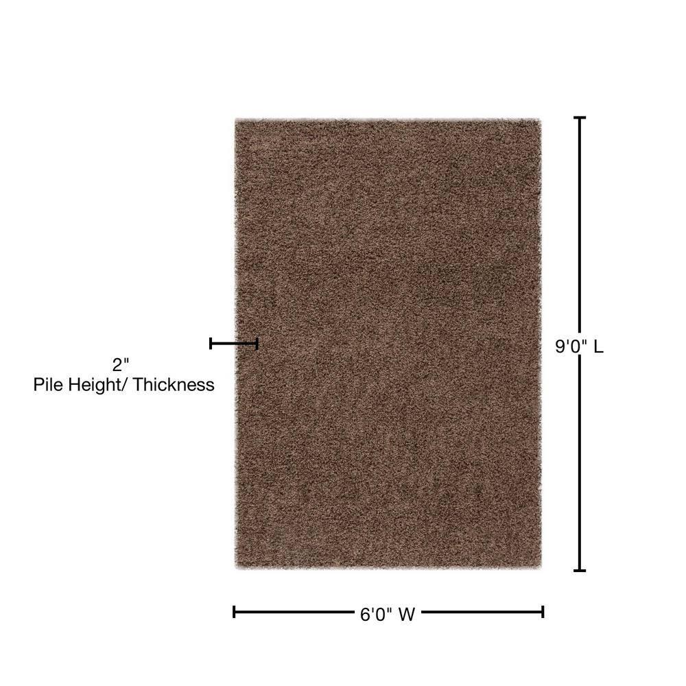 Athens Shag SGA119 Power Loomed Indoor Area Rug - Taupe - 6'x9' - Safavieh