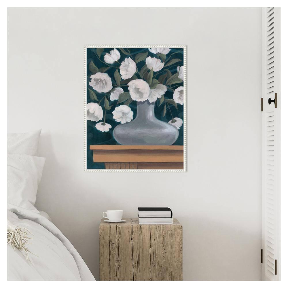Amanti Art 23"x28" Snowball Posies II by Grace Popp Framed Canvas Wall Art Print