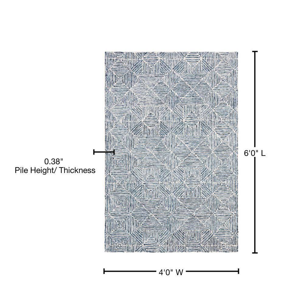 SAFAVIEH Abstract Brock Geometric Area Rug, Blue/Ivory, 4' x 6'