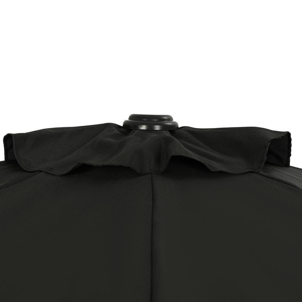 9' x 4.5' Lanai Half Patio Umbrella Black - Island Umbrella: Steel Frame, Water & UV Resistant