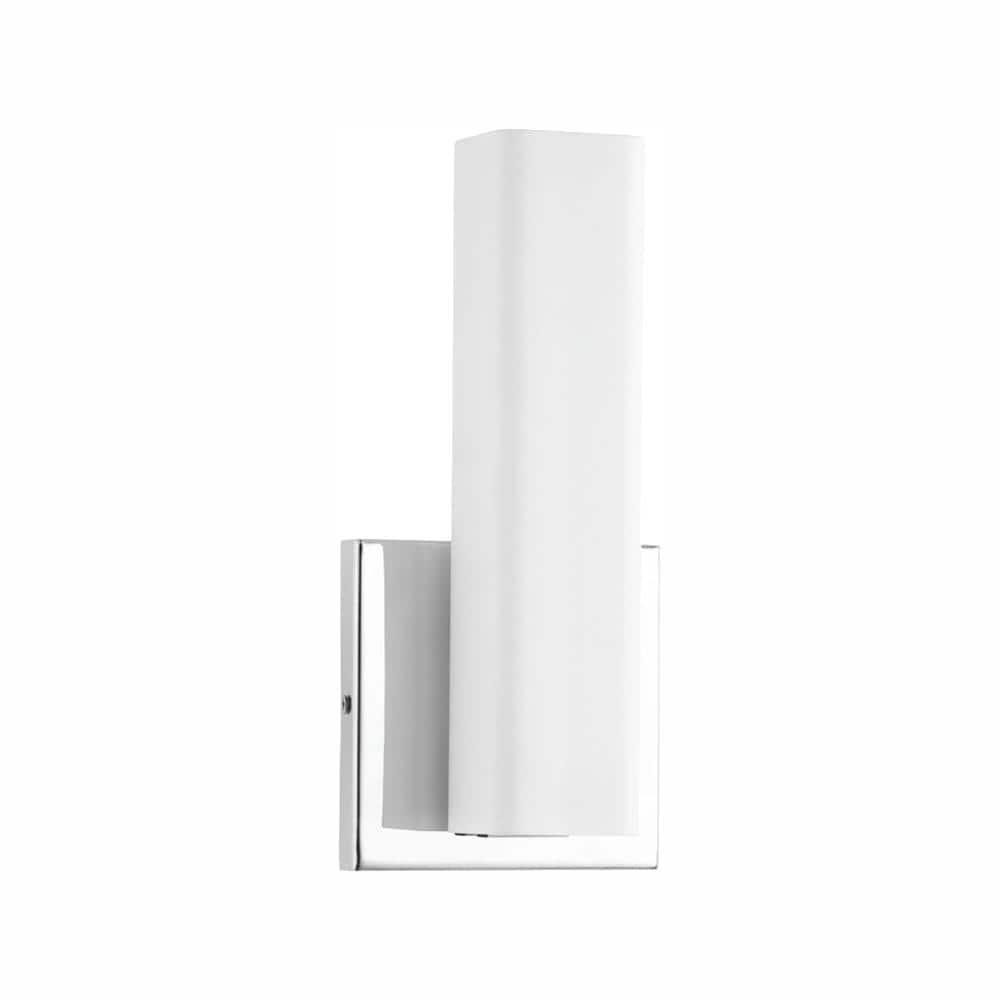 Progress Lighting Beam Collection 1-Light LED Wall Bracket, Steel, Polished Chrome, Opal Glass Shade