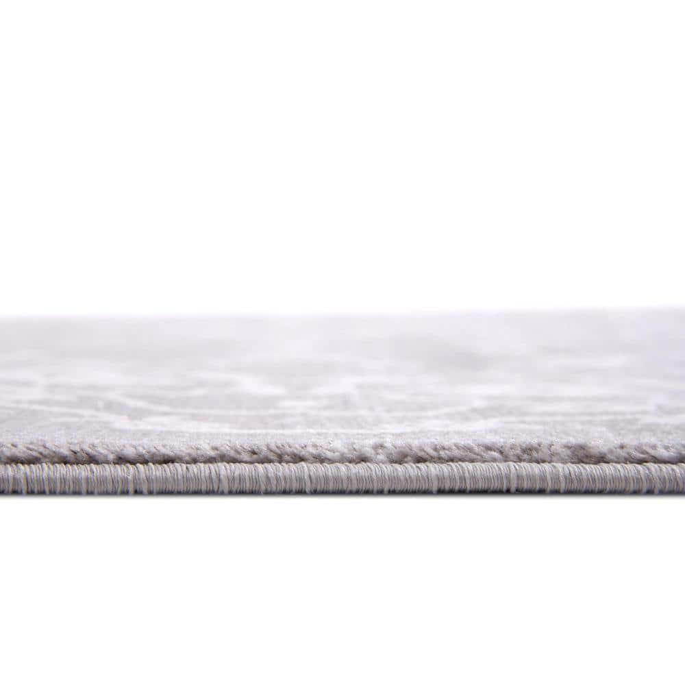 Unique Loom New Classical Collection Area Rug - Olympia (8'  Square Light Gray/Ivory)