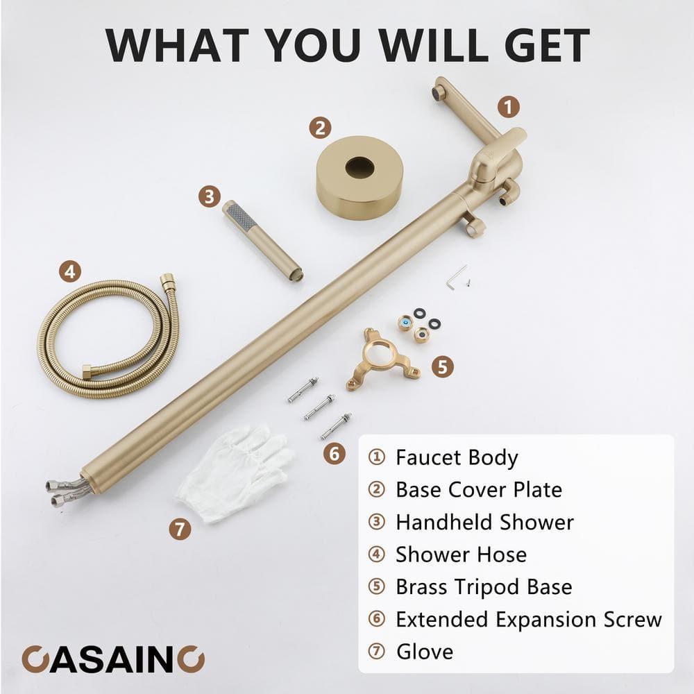 Single Handle Freestanding Bathtub Faucet with Diverter and Handshower