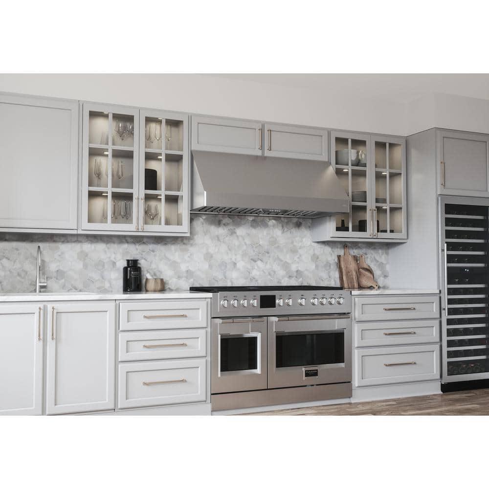 Zephyr Tempest II 48" 650 CFM Wall Mount Range Hood with LED Light in Stainless Steel