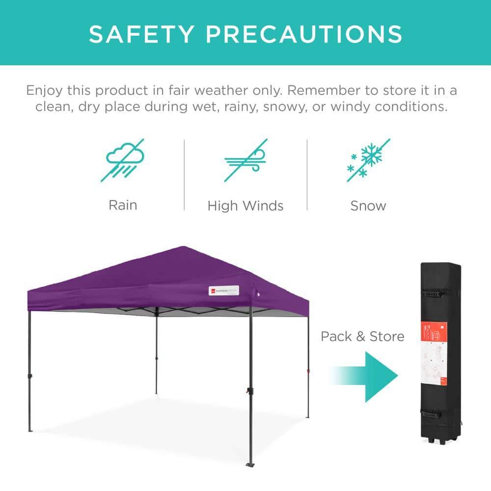 Best Choice Products Best Choice Products Easy Setup Pop Up Canopy W/ 1-Button Setup, Wheeled Case, 4 Weight Bags