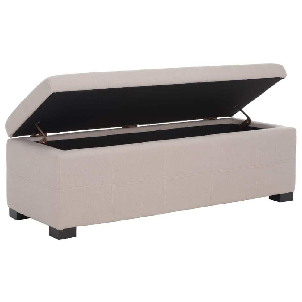 Maiden Tufted Storage Bench Large - Taupe - Safavieh