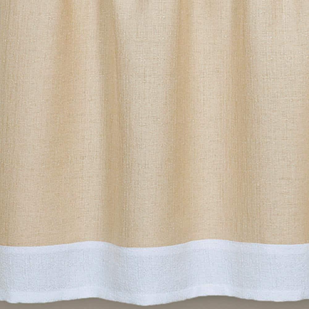Kate Aurora 2 Pack Shabby Linen Farmhouse Sheer Flax Window Curtains - 52 in. W x 84 in. L, Taupe