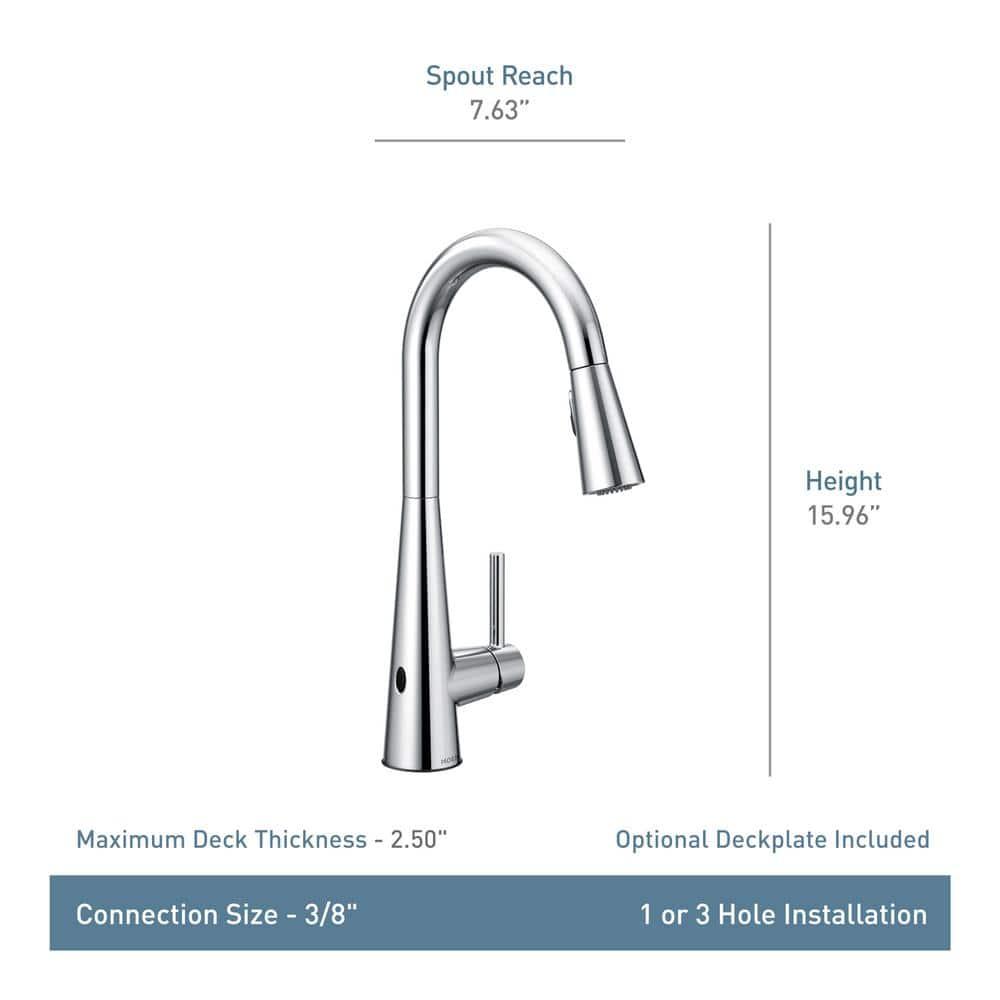 Moen Sleek MotionSense Wave Single Handle Pulldown Kitchen Faucet with Power Clean Technology