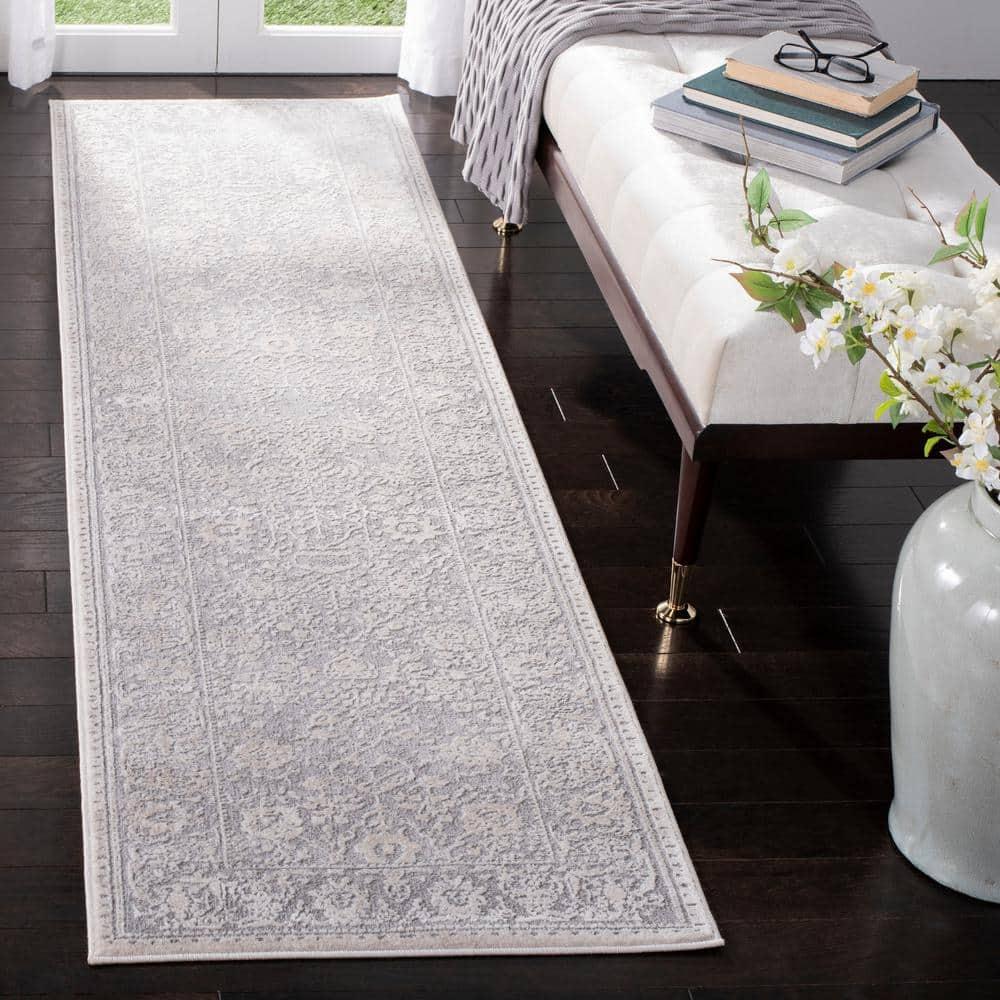 Reflection RFT663 Power Loomed Indoor Runner Rug - 2'3"x6' - Light Grey/Cream - Safavieh