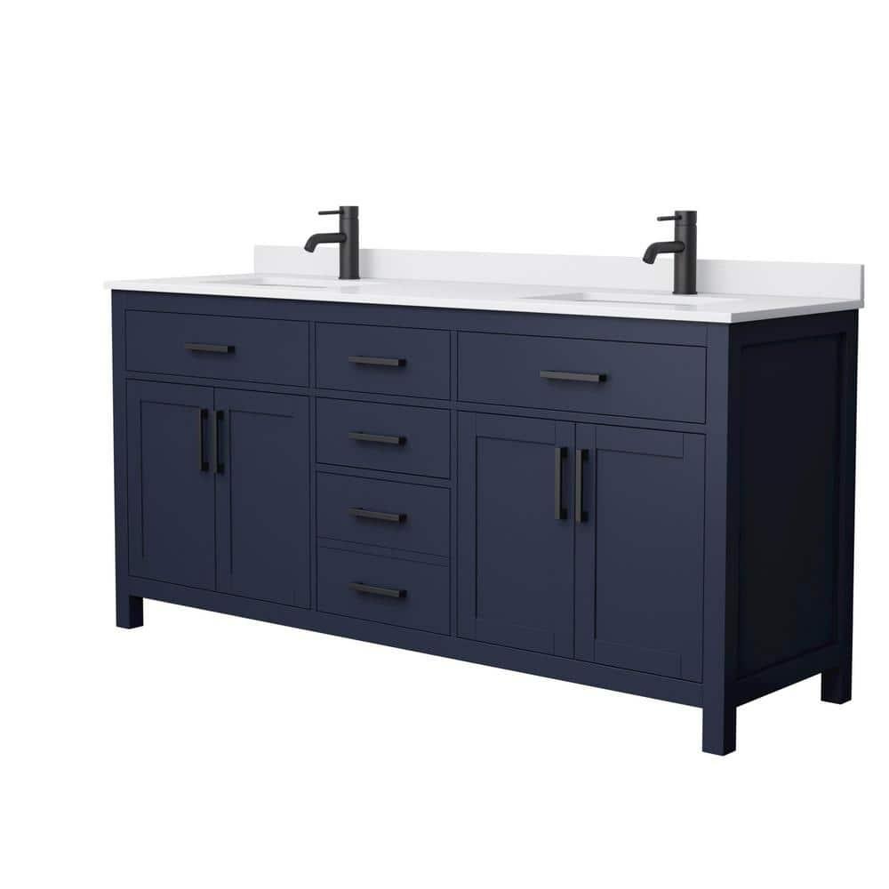 Beckett 72" Freestanding Double Bathroom Vanity with Cultured Marble Top