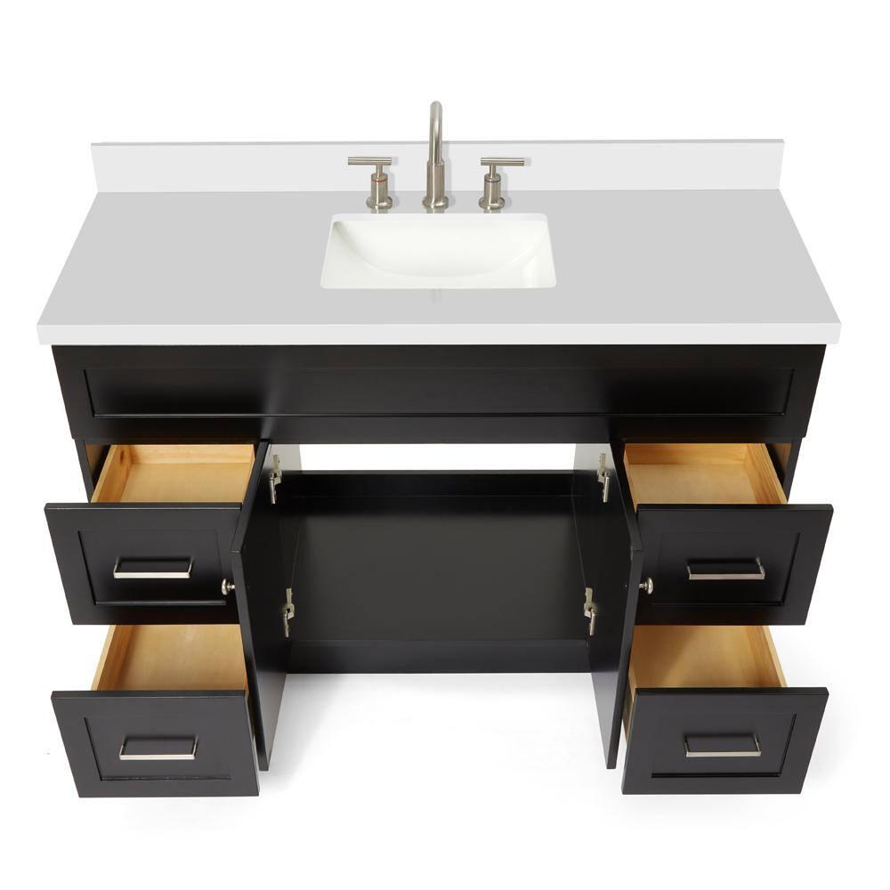 Ariel F055s-Wq-Vo Hamlet 55" Freestanding Single Basin Vanity Set - Black