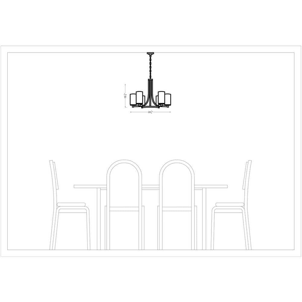 Hettinger 6-Light Brushed Nickel Modern Transitional Hanging Chandelier