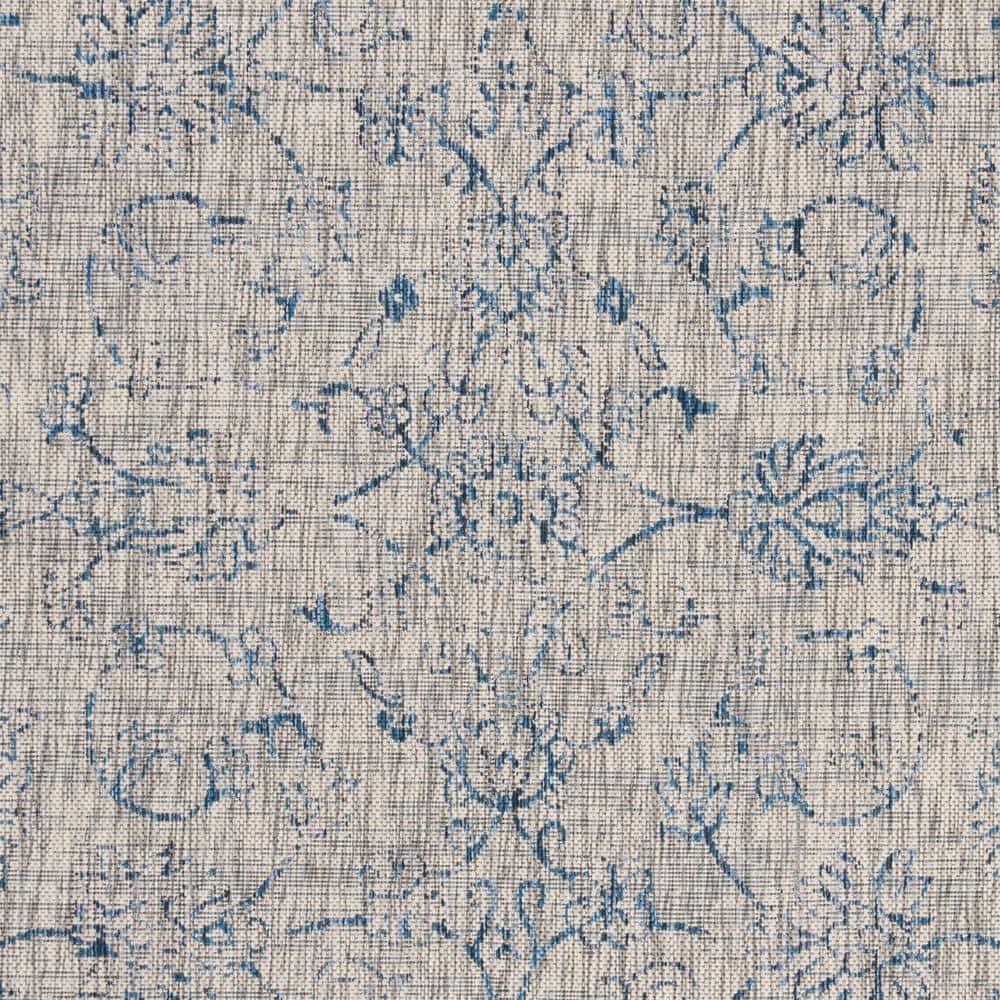 Courtyard CY8680 Power Loomed Indoor and Outdoor Area Rug - Grey/Navy - 8'x11' - Safavieh