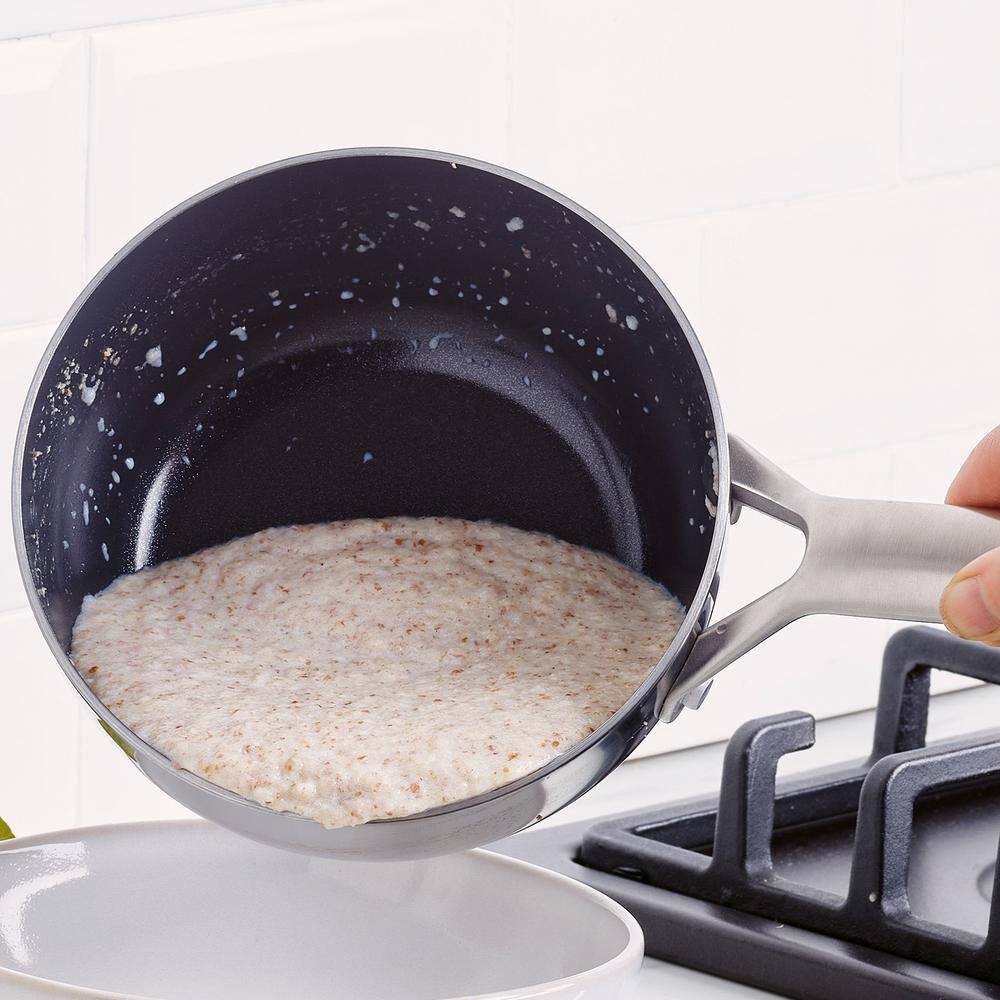 Blue Diamond Blue Diamond Cookware Tri-Ply Stainless Steel Ceramic Nonstick, 2.5QT Chef Saute Pan With Lid, PFAS-Free, Multi Clad, Induction, Dishwasher Safe, Oven Safe, Silver