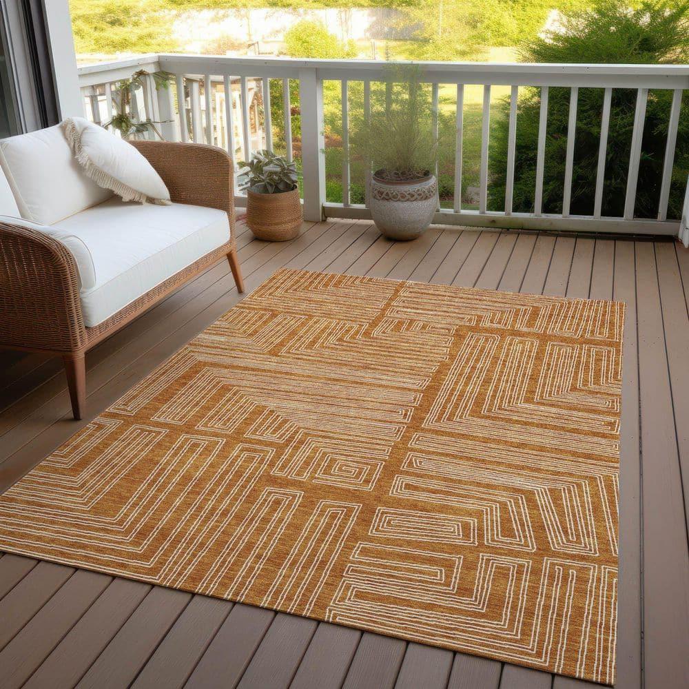 Machine Washable Indoor/Outdoor Chayden ACN1045 Paprika Rug