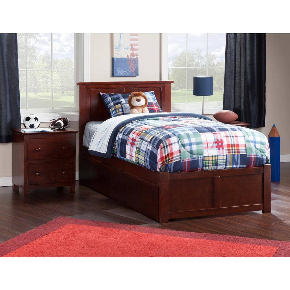 Madison Platform Bed with Flat Panel Foot Board and 2 Urban Bed Drawers in Multiple Colors and Sizes