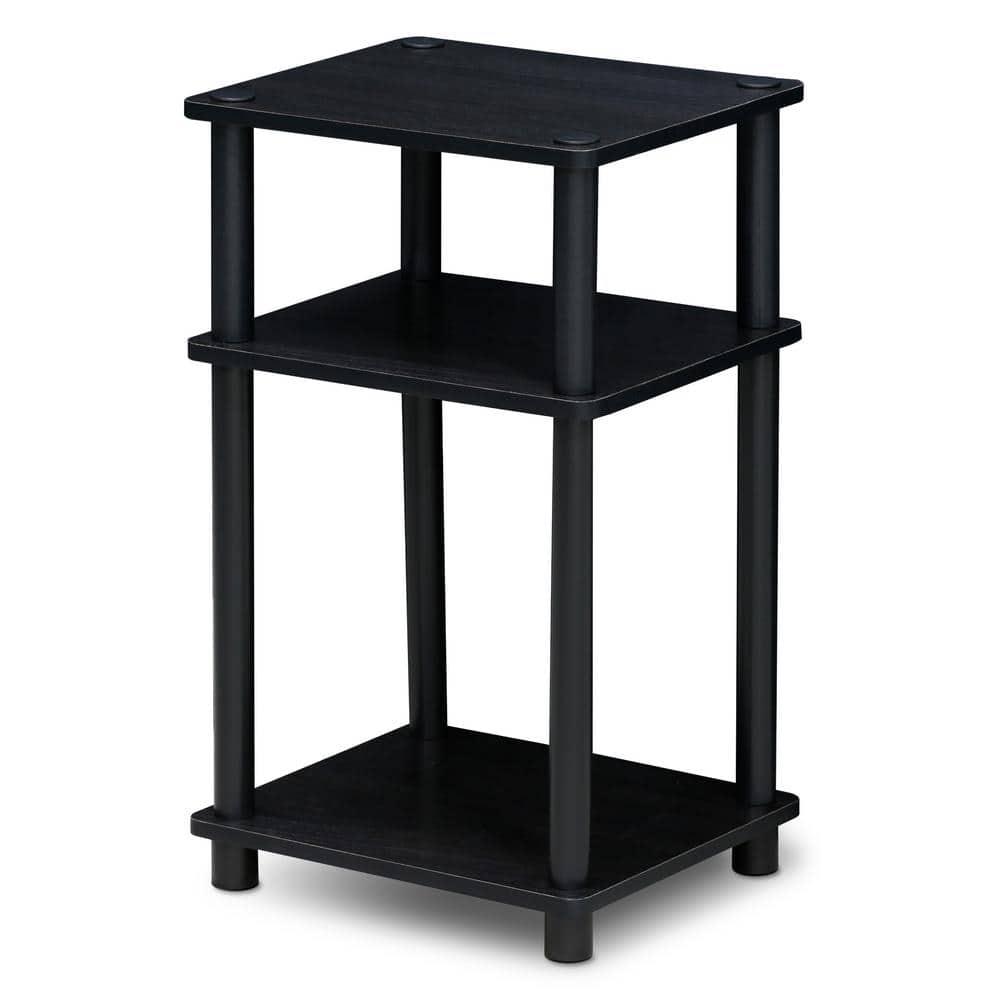11087AM-BK 11087 Just 3-Tier No Tools Tube End Table, Americano & Black - 13.4 x 11.5 x 22.8 in.