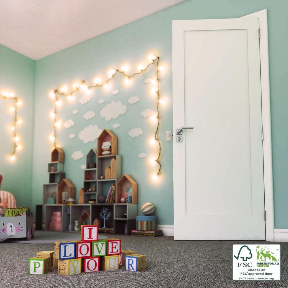 80'' Solid Wood Paneled Slab Door