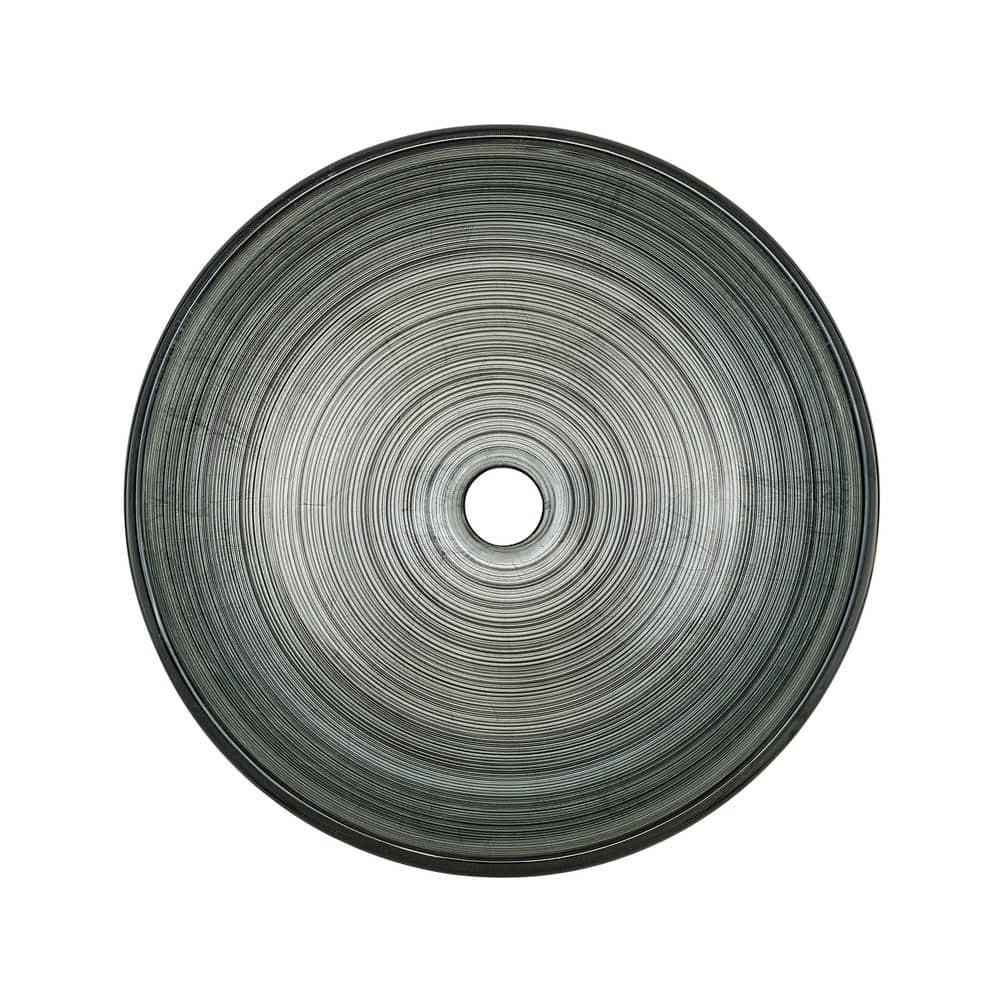Swiss Madison Cascade 16.5 Glass Vessel Sink with Faucet, Smoky Grey