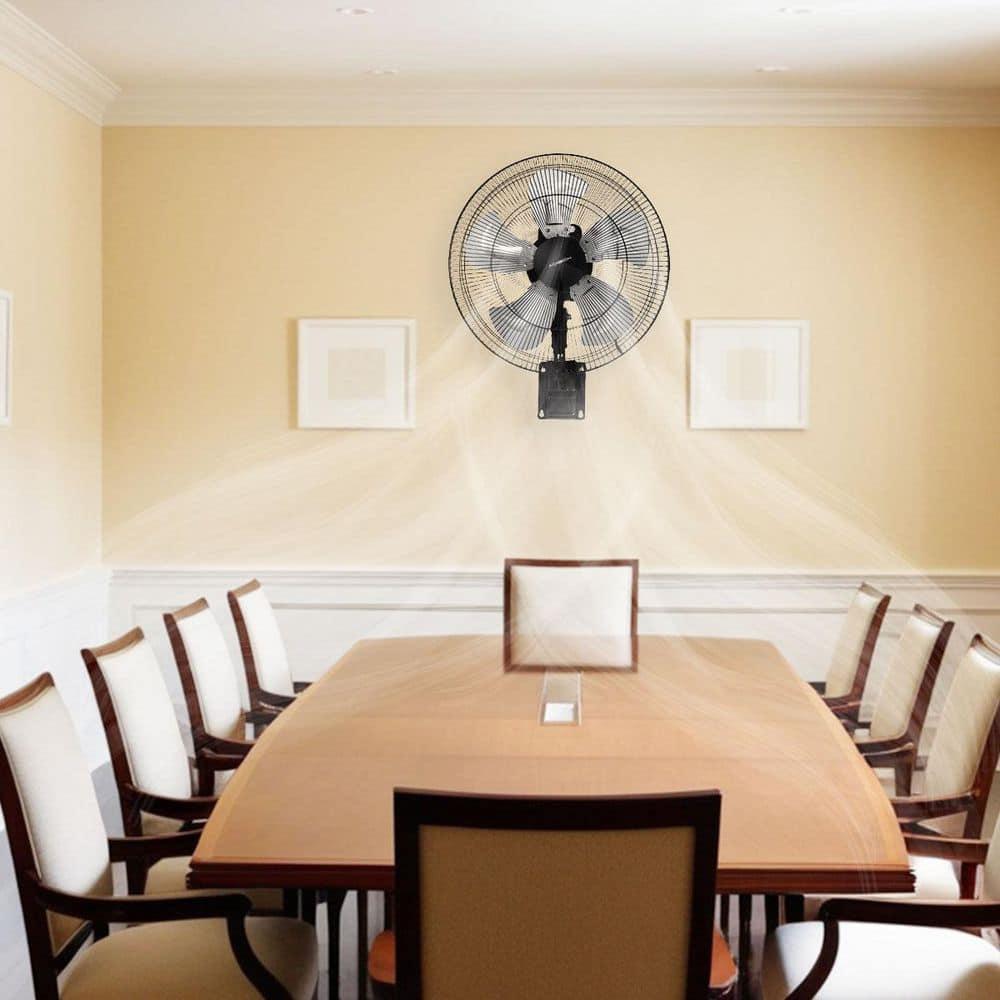 18-inch Black Metal Wall Mounted Fan with 5-Speed Settings