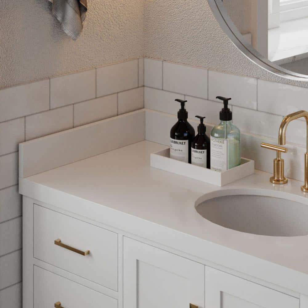 Ariel Al-Wq-Sidesplsh Ariel 21-1/5" Quartz Vanity Side Splash - White