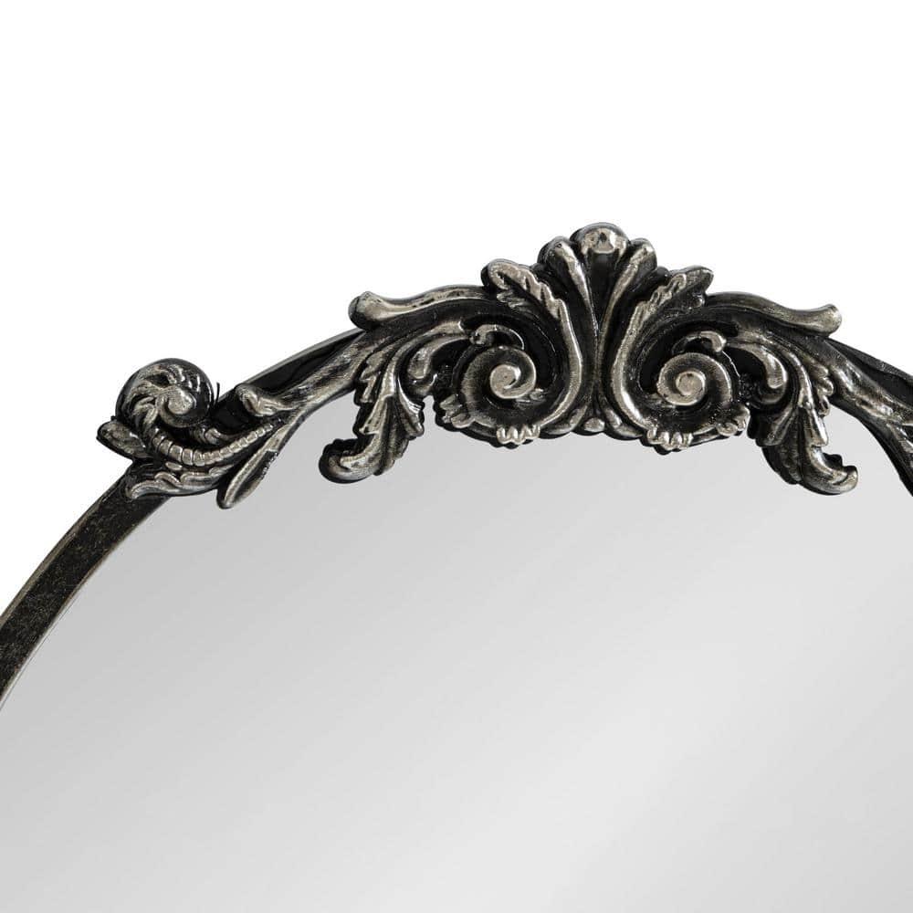 Kate & Laurel All Things Decor 18"x24" Arendahl Traditional Vertical Oval Wall Mirror: Ornate, Baroque-Inspired Design