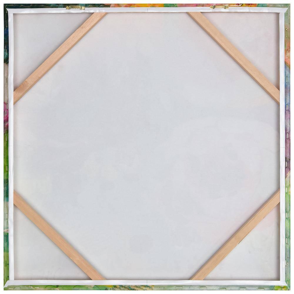 "Floral Radiance I" Crystallus Epoxy Coated Wrapped Glossy Canvas Wall Art with Heavy Acrylic Crystal Shards Embellishments,