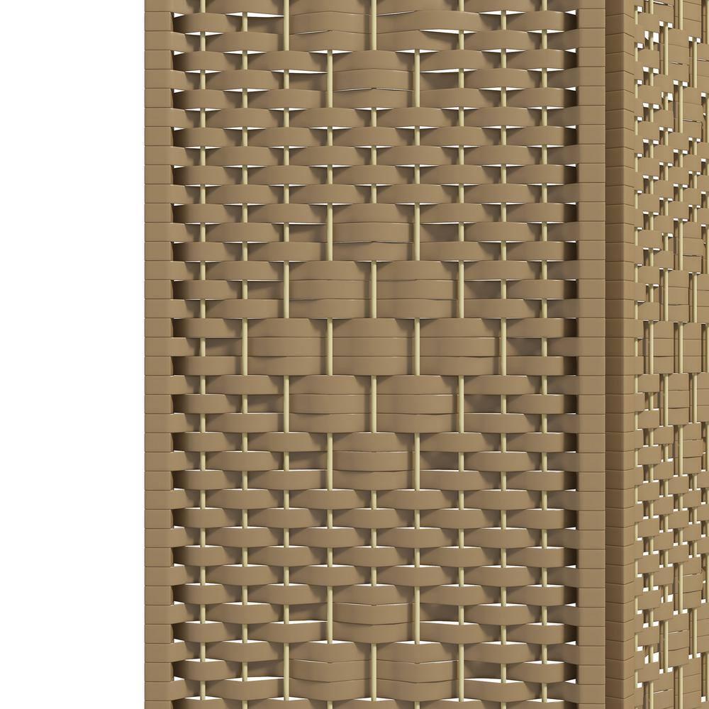 HOMCOM 3 Panel Room Divider, Folding Privacy Screen, 5.6' Room Separator, Wave Fiber Freestanding Partition Wall Divider, Natural