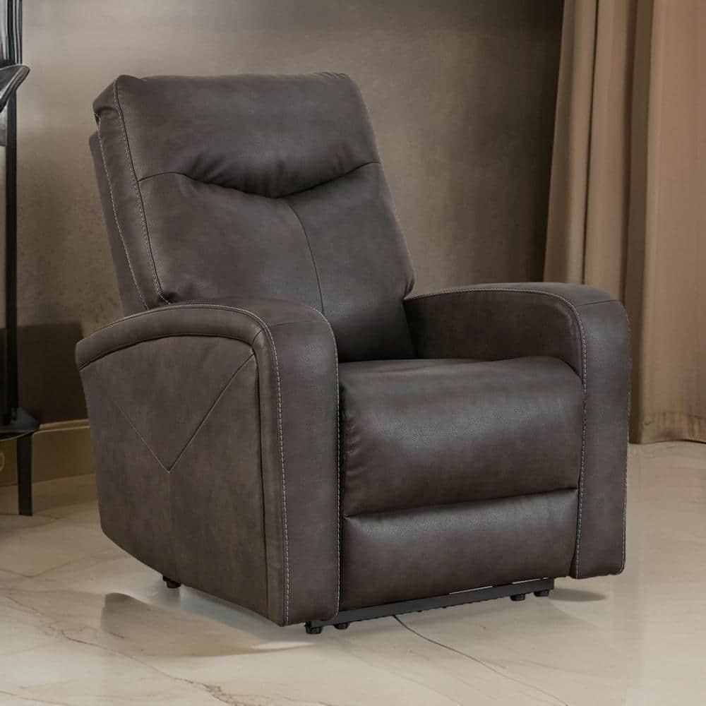 41 in. Aji Chair Power Recliner with Adjustable Headrest, Quarry Gray