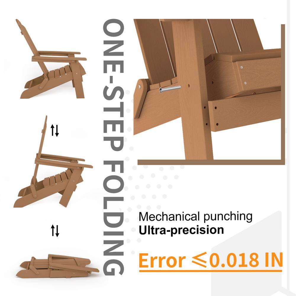 Highland Dunes Outdoor Plastic Folding Adirondack Chair For All Weather (Set Of 4) (Set of 4)