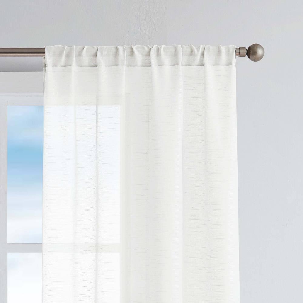 Nautica Nautica Synthetic Solid Color Sheer Rod Pocket Curtain Panels
