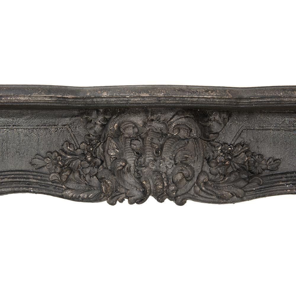 Storied Home Ornate Decorative Fireplace Mantel Black: Wall Mount, MDF Frame, Adult Assembly