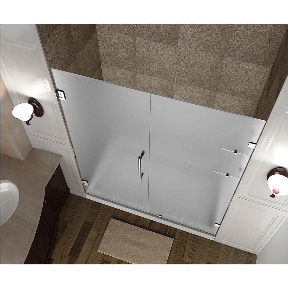Nautis GS 48" x 72" Hinged Completely Frameless Shower Door with Shelves
