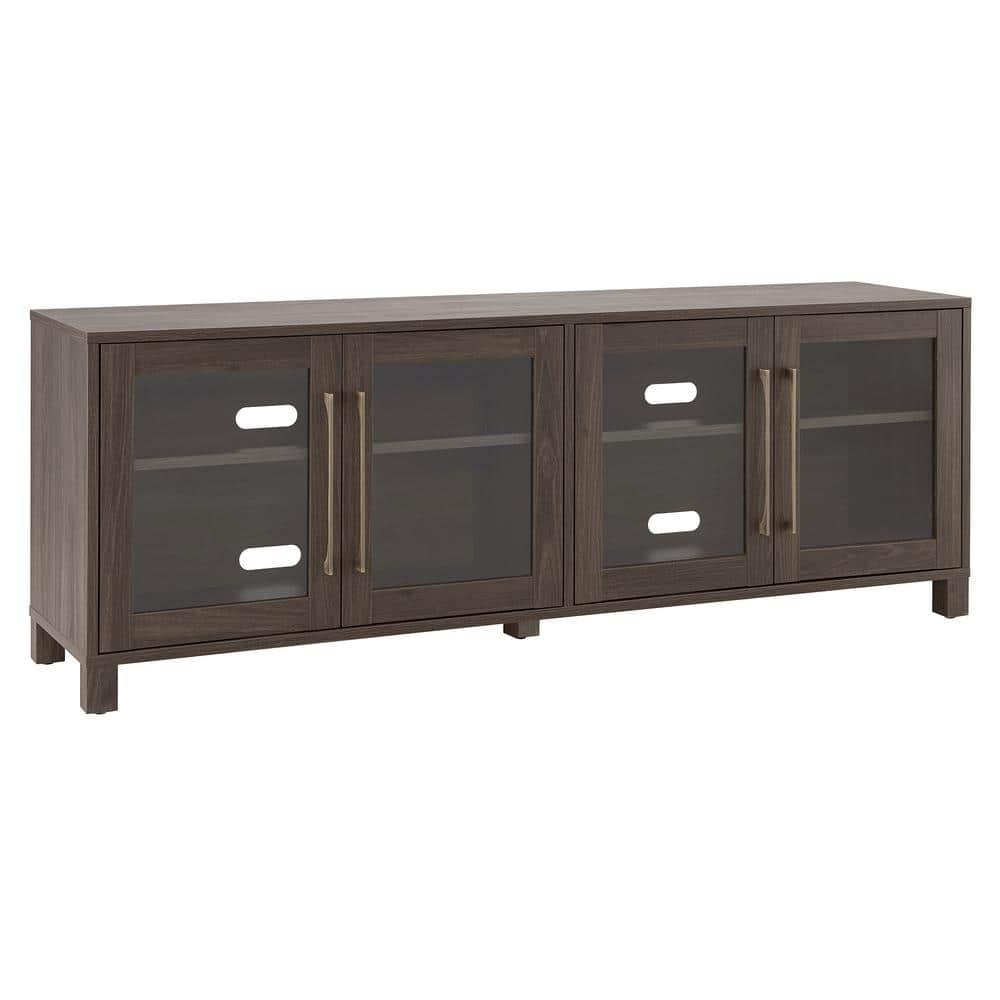 Evelyn&Zoe Quincy Rectangular TV Stand for TV's up to 75", Alder Brown