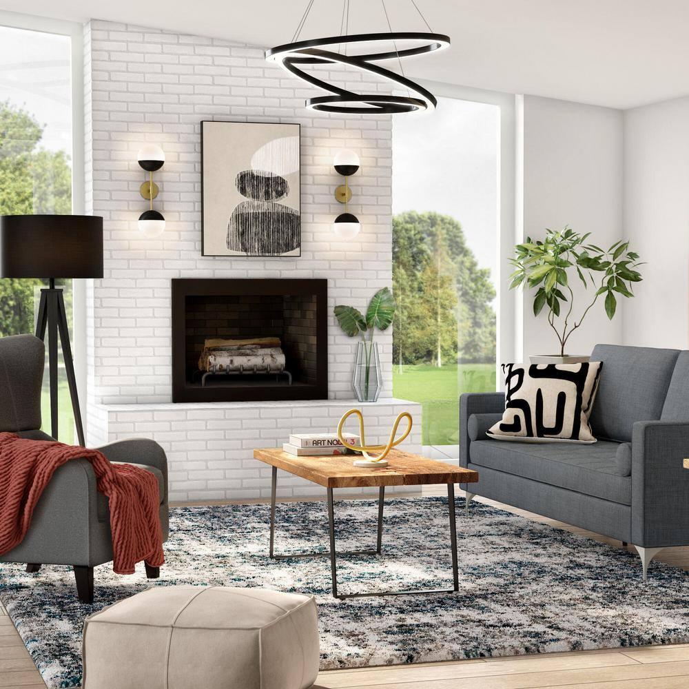 VONN Lighting Tania Trio 32-in Integrated LED Ring Pendant Height Adjustable ETL Certified Circular Chandelier