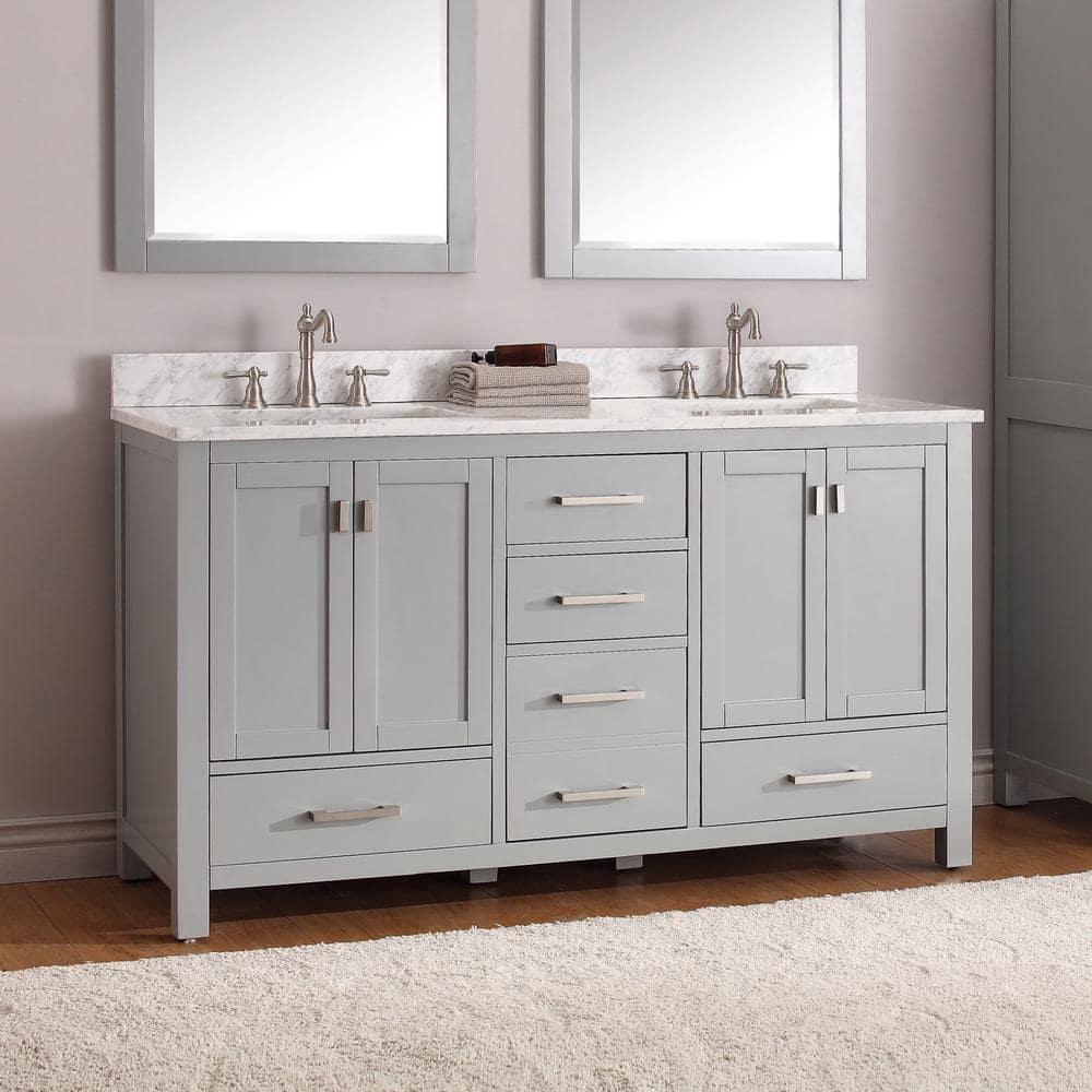 Avanity Modero-V60 Modero 60" Double Free Standing Wood Vanity Cabinet Only - Grey