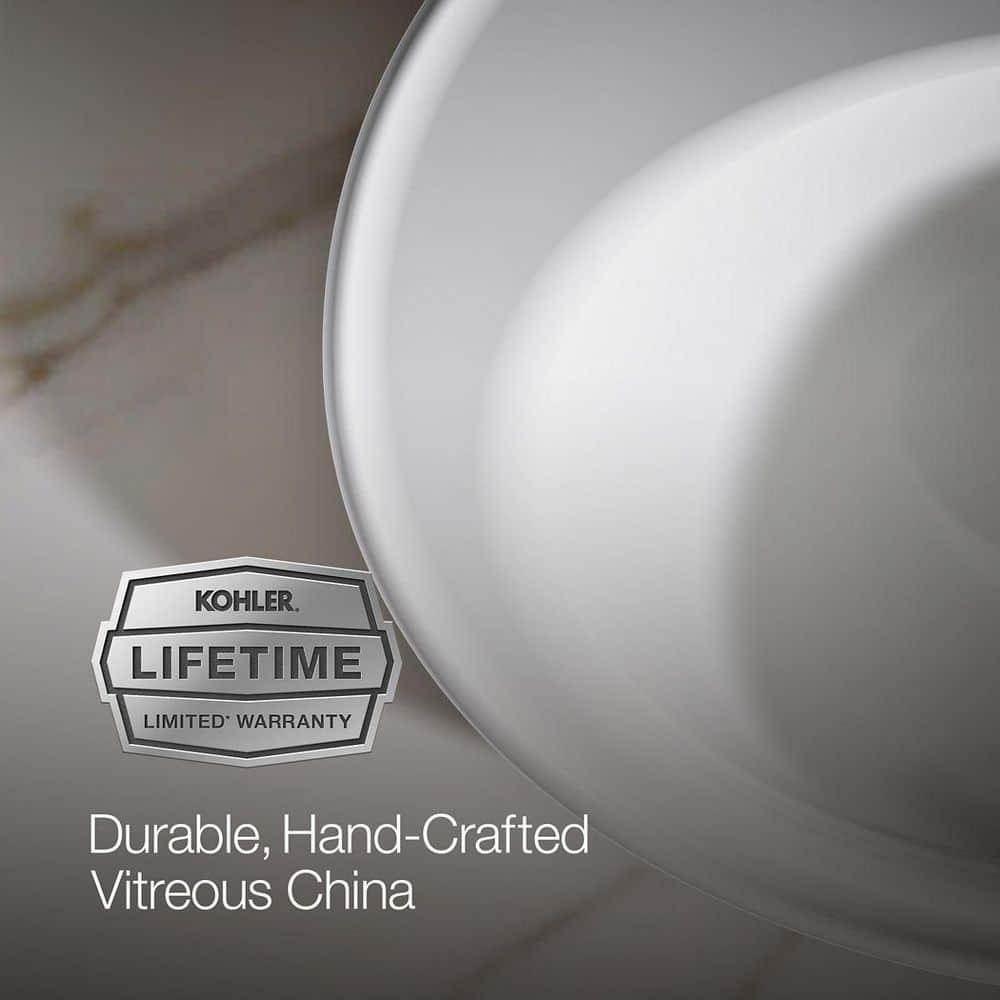 Serif® Ceramic Oval Drop-In Bathroom Sink with Overflow