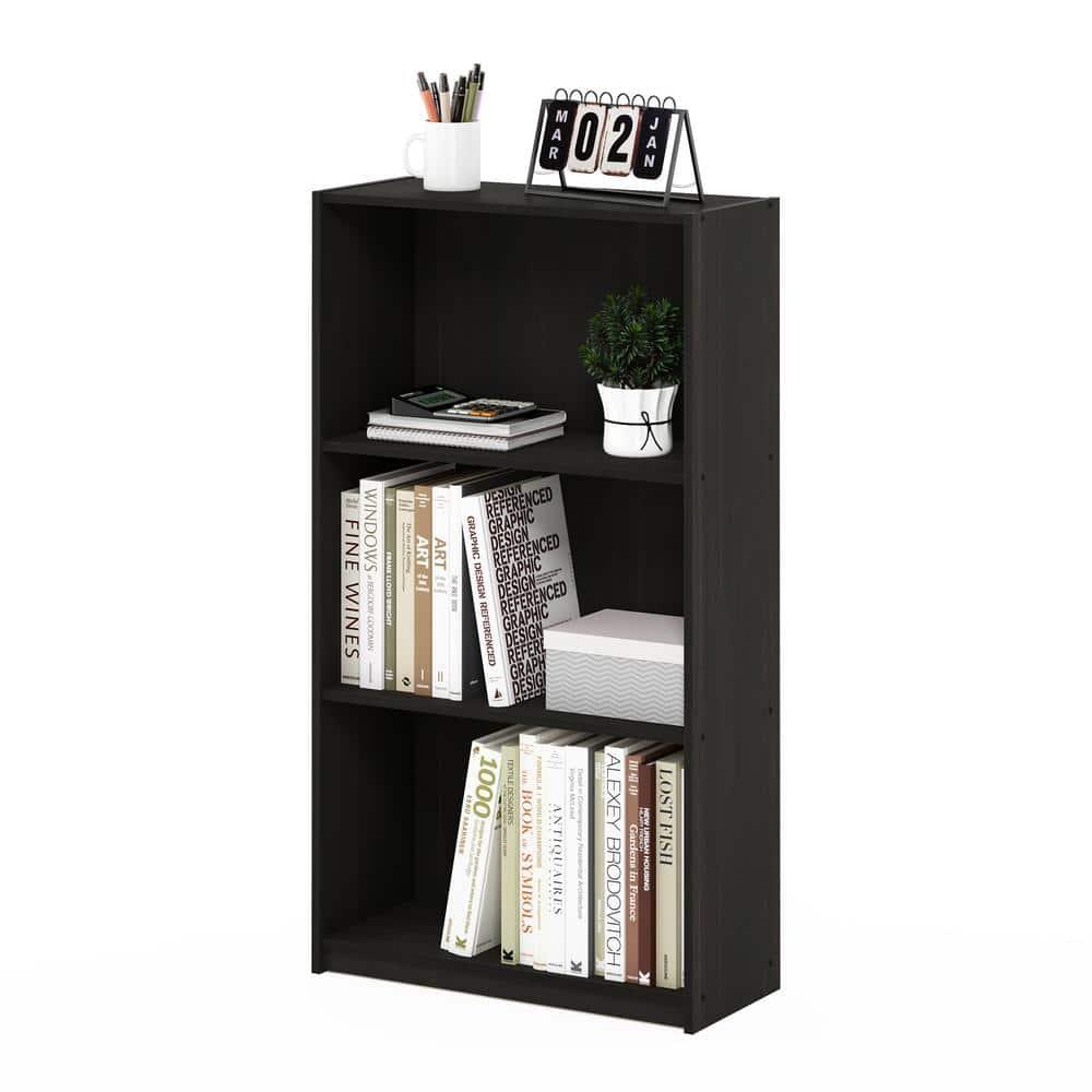 Furinno Easy Assembly 3 Cube Decorative Bookshelf Storage Display Cabinet 3-Tier Multi-functional Open Shelf,Espresso