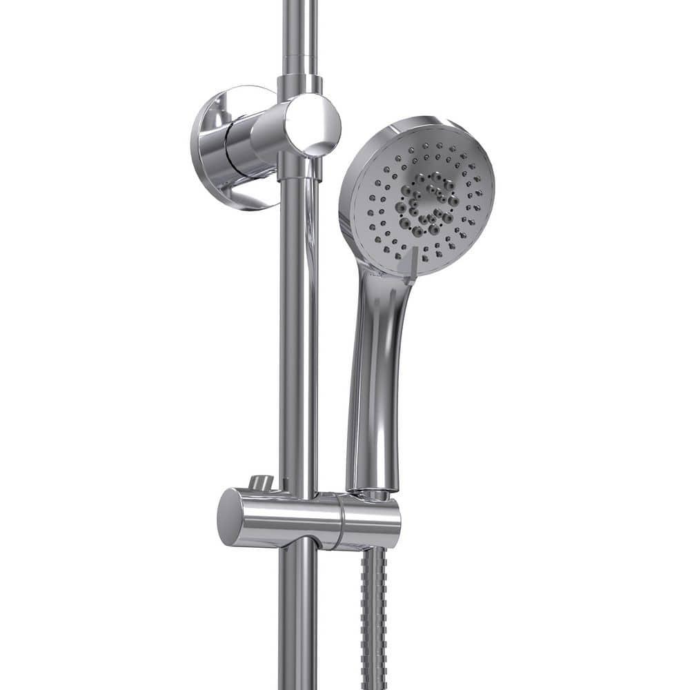 SeaBreeze II 8-in Rain Showerhead Shower System with Multi-function Handshower Adjustable Slide Bar and Mixing Valve 1.8 GPM