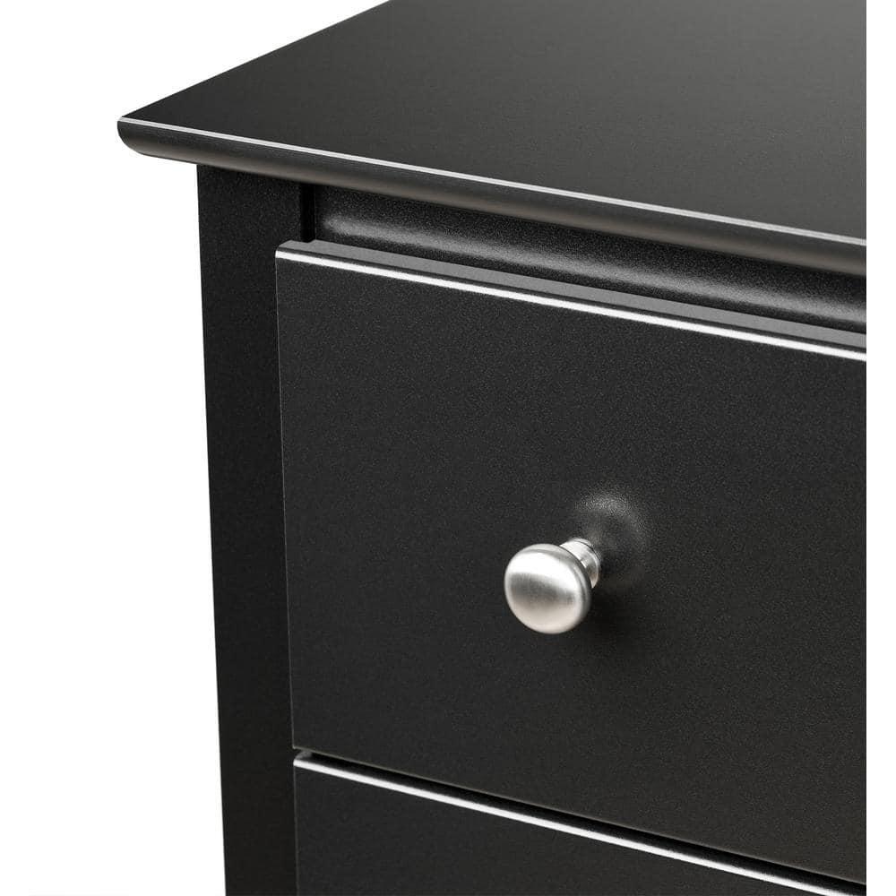 Prepac Sonoma 3 Drawer Nightstand - Black : Wood Composite Bedside Table, Rectangle Shape, Spot Clean
