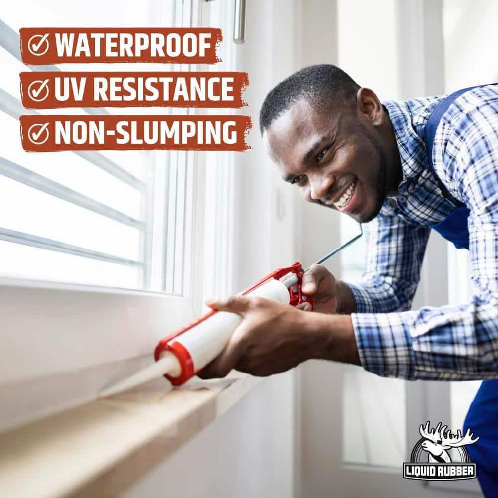 10.2 oz. White, Caulk - Hybrid Adhesive and Protective Sealant, Synthetic Rubber (1-Pack)