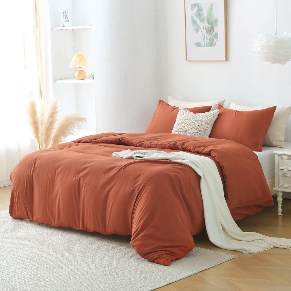 SPRINDAY King Size Comforter Set For Adult, 3 Piece Red Bedding Comforter Sets For All Season
