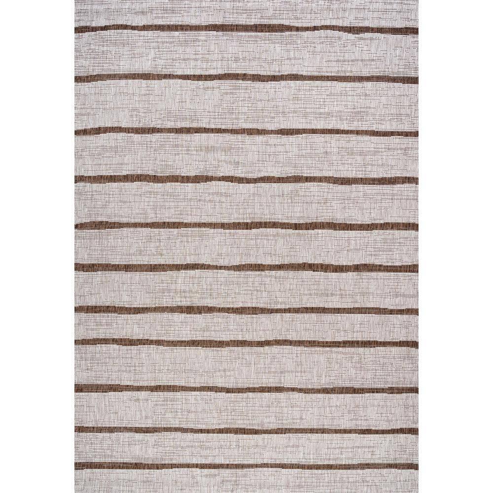 3'x5' Colonia Berber Stripe Indoor/Outdoor Area Rug, Beige/Brown - JONATHAN Y