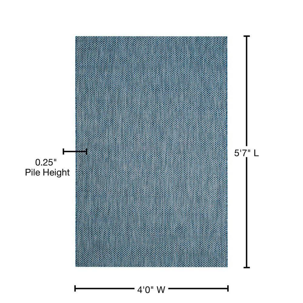 Courtyard CY8521 Power Loomed Indoor/Outdoor Area Rug - Navy/Grey - 4'x5'7" - Safavieh.
