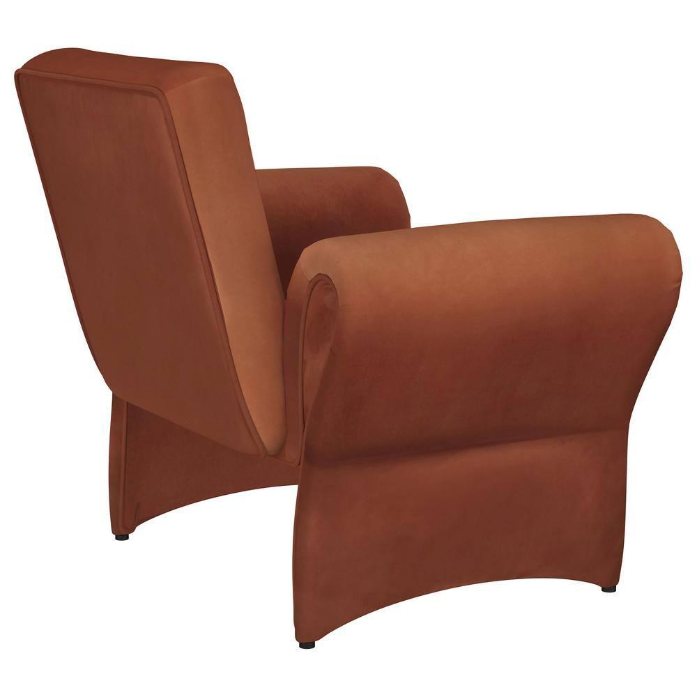 Coaster Liana Fabric Upholstered Roll Arm Accent Armchair in Rust Orange